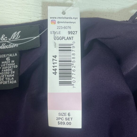 R & M Collection Long Sleeve Jacket Cardigan Womens Size 6 Eggplant New - Picture 7 of 7